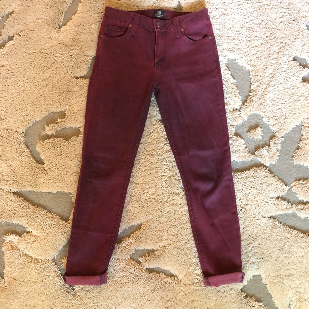 2 pairs of just black hemmed jeans